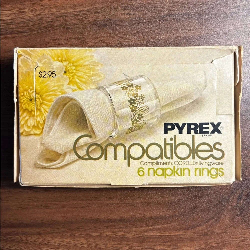 Vintage Pyrex Spring Blossom Napkin Rings - Set of 6